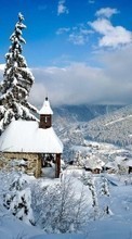 New mobile wallpapers - free download. Landscape, Winter, Houses, Snow picture and image for mobile phones.