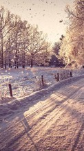 New mobile wallpapers - free download. Roads, Landscape, Snow, Winter picture and image for mobile phones.