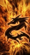 New mobile wallpapers - free download. Backgrounds, Logos, Dragons, Fire picture and image for mobile phones.