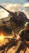 New mobile wallpapers - free download. Games, Humans, Fire, Smoke, Tanks, War, Blitzkrieg picture and image for mobile phones.