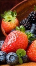New mobile wallpapers - free download. Food, Bilberries, Fruits, Berries, Strawberry picture and image for mobile phones.
