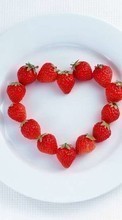 New 240x400 mobile wallpapers Fruits, Food, Strawberry, Hearts, Love, Valentine&#039;s day, Berries free download.