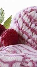 New mobile wallpapers - free download. Food, Berries, Raspberry, Ice cream picture and image for mobile phones.