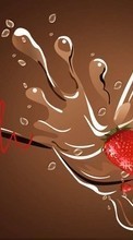 New mobile wallpapers - free download. Food, Strawberry, Drawings picture and image for mobile phones.