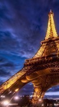 New mobile wallpapers - free download. Eiffel Tower, Cities, Night, Paris, Landscape picture and image for mobile phones.