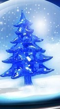 New mobile wallpapers - free download. Fir-trees, Background, Snow, Winter picture and image for mobile phones.