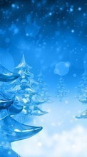 New mobile wallpapers - free download. Fir-trees, New Year, Landscape, Christmas, Xmas picture and image for mobile phones.