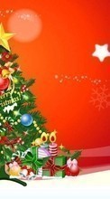 New mobile wallpapers - free download. Holidays, New Year, Fir-trees, Christmas, Xmas, Drawings picture and image for mobile phones.