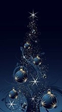New mobile wallpapers - free download. Holidays, Stars, New Year, Fir-trees, Christmas, Xmas picture and image for mobile phones.