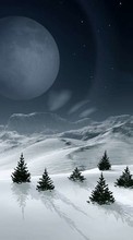New mobile wallpapers - free download. Landscape, Winter, Planets, Snow, Fir-trees picture and image for mobile phones.