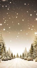 New mobile wallpapers - free download. Fir-trees, Landscape, Snow, Winter picture and image for mobile phones.