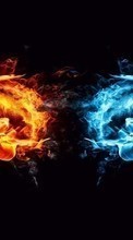 New mobile wallpapers - free download. Fantasy, Background, ice, Fire picture and image for mobile phones.