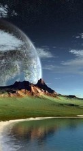 New mobile wallpapers - free download. Fantasy,Mountains,Landscape,Planets picture and image for mobile phones.