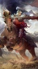 New mobile wallpapers - free download. Fantasy, Horses, People, Men, War picture and image for mobile phones.