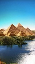 New mobile wallpapers - free download. Fantasy, Landscape, Pyramids picture and image for mobile phones.