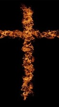New 240x400 mobile wallpapers Backgrounds, Fire, Crosses free download.