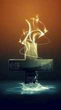 New mobile wallpapers - free download. Background, Crosses, Fire, Water picture and image for mobile phones.