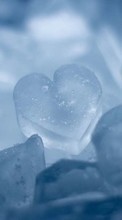New mobile wallpapers - free download. Background, ice, Hearts picture and image for mobile phones.