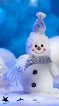 New mobile wallpapers - free download. Background,Snowman,New Year,Holidays picture and image for mobile phones.