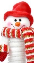 New mobile wallpapers - free download. Background, Snowman, New Year, Holidays, Winter picture and image for mobile phones.