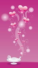 New mobile wallpapers - free download. Background, Tablewares, Hearts picture and image for mobile phones.