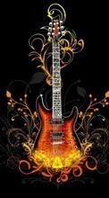 New 240x400 mobile wallpapers Music, Instrument, Guitars, Objects, Drawings free download.