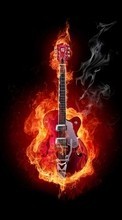 New mobile wallpapers - free download. Music, Fire, Instrument, Guitars picture and image for mobile phones.