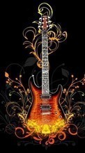 New mobile wallpapers - free download. Music, Instrument, Guitars, Drawings picture and image for mobile phones.