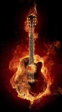 New mobile wallpapers - free download. Music, Fire, Guitars picture and image for mobile phones.