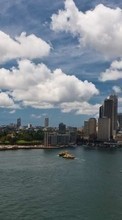 New mobile wallpapers - free download. Cities, Sea, Clouds, Landscape, Sydney picture and image for mobile phones.