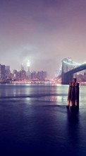 New mobile wallpapers - free download. Cities, Bridges, Night, Landscape picture and image for mobile phones.