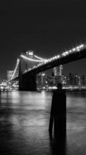 New 320x480 mobile wallpapers Landscape, Cities, Rivers, Bridges, Night free download.