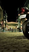 New mobile wallpapers - free download. Cities, Motorcycles, Night, Transport, Suzuki picture and image for mobile phones.