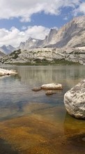 New mobile wallpapers - free download. Landscape, Water, Rivers, Stones, Mountains picture and image for mobile phones.