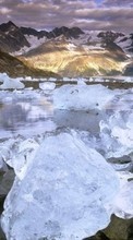 New mobile wallpapers - free download. Mountains, ice, Landscape, Rivers picture and image for mobile phones.