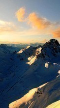 New mobile wallpapers - free download. Mountains, Clouds, Landscape, Snow, Sunset picture and image for mobile phones.