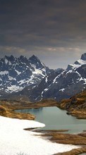 New mobile wallpapers - free download. Mountains, Lakes, Landscape, Snow picture and image for mobile phones.