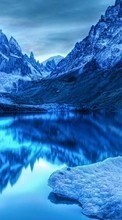 New mobile wallpapers - free download. Landscape, Winter, Water, Mountains, Lakes picture and image for mobile phones.