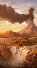 New 320x480 mobile wallpapers Landscape, Mountains, Waterfalls free download.