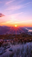 New mobile wallpapers - free download. Mountains, Landscape, Sunset picture and image for mobile phones.