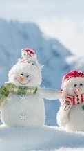 New mobile wallpapers - free download. Toys, Snowman, Objects, Snow, Winter picture and image for mobile phones.