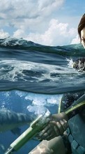 New 240x320 mobile wallpapers Games, Water, Lara Croft: Tomb Raider free download.
