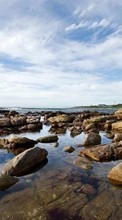 New mobile wallpapers - free download. Landscape, Water, Stones, Sky picture and image for mobile phones.