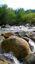 New 1024x600 mobile wallpapers Landscape, Rivers, Stones free download.