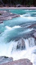 New 240x320 mobile wallpapers Landscape, Water, Rivers, Stones free download.