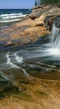 New mobile wallpapers - free download. Landscape, Water, Stones, Waterfalls picture and image for mobile phones.