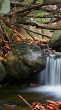 New mobile wallpapers - free download. Landscape, Water, Stones, Waterfalls picture and image for mobile phones.