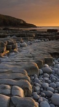New mobile wallpapers - free download. Landscape, Sunset, Stones picture and image for mobile phones.