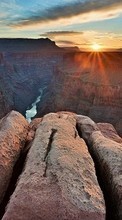 New mobile wallpapers - free download. Landscape, Sun, Canyon picture and image for mobile phones.