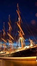 New mobile wallpapers - free download. Ships, Sea, Night, Transport picture and image for mobile phones.